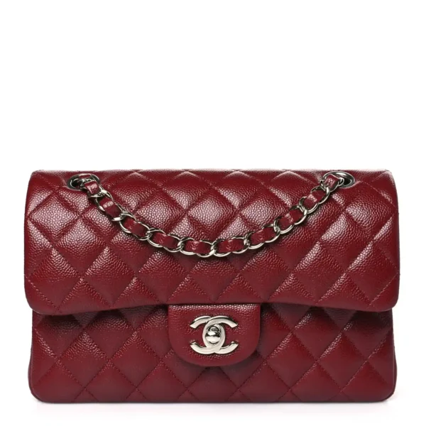 Chanel Red Quilted Caviar Leather Medium Classic Double Flap Bag