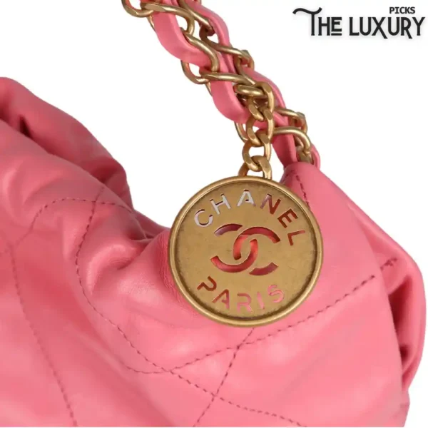 Chanel Small 22 Bag Pink Calfskin Gold Hardware