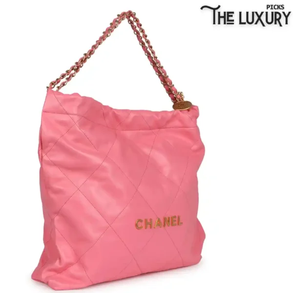 Chanel Small 22 Bag Pink Calfskin Gold Hardware