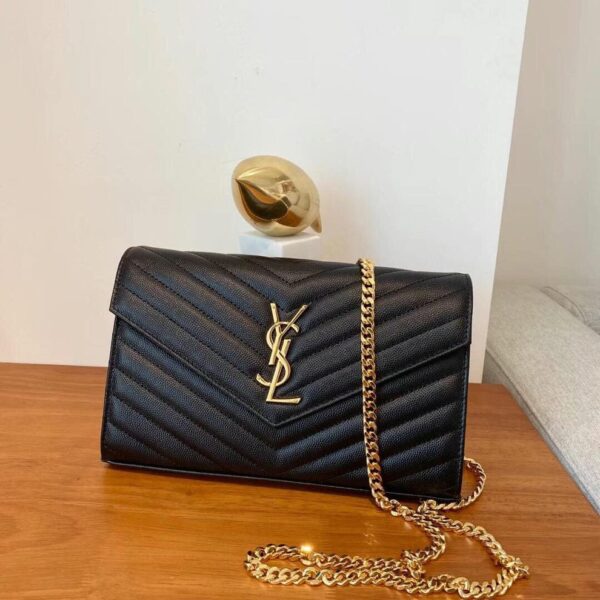 Classic Cassandre Chain Wallet In Grain De Poudre Leather