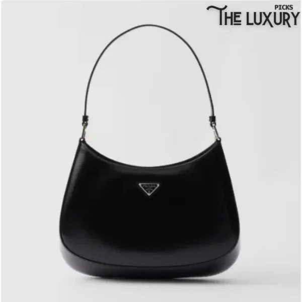 Black Prada Cleo brushed leather shoulder bag