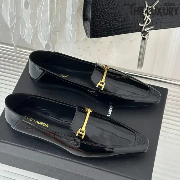 YSl Chris Slippers In Patent Leather Shoes