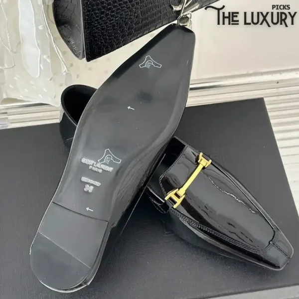 YSl Chris Slippers In Patent Leather Shoes