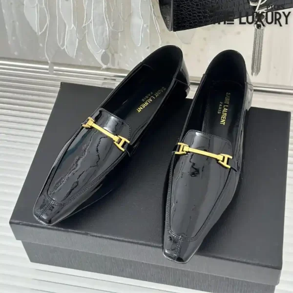 YSl Chris Slippers In Patent Leather Shoes