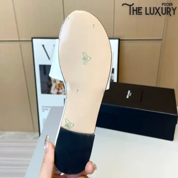 YSL Flat Slippers White